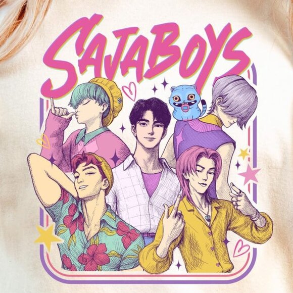 Saja Boys Kpop Demon Hunters T-Shirt, Huntrix Pin Fan Tee, Mira Zoey Shirt 79 - Picture 2 of 5